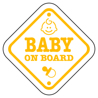 Baby On Board Sign Sticker (Yellow)
